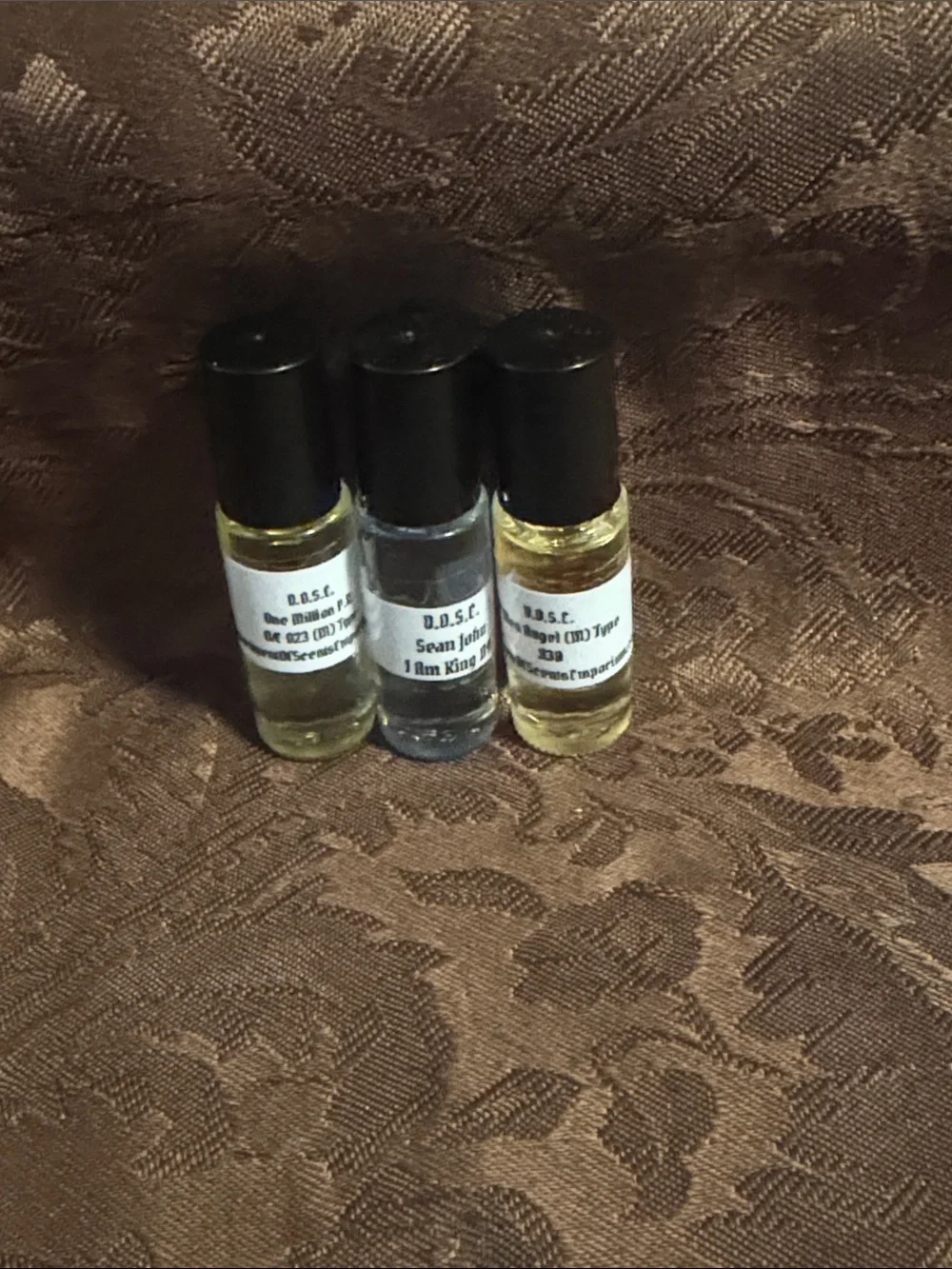 Mini Roll-On Sample Fragrance Trio Clear Glass with Black Caps tester fragrances